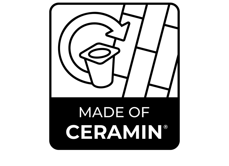 Schwarzes Symbol für Made of Ceramin